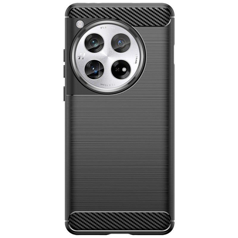 Husa de Protectie pentru OnePlus 12, Vivimall, Protectie 360, din TPU cu element de Carbon, Anti Alunecare, 1.8 mm, Negru - vivimall.ro