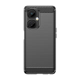 Husa Protectie pentru OnePlus Nord CE2 Lite 5G, Vivimall, din Silicon TPU Moale, Textura Periat, Anti Cadere, cu Element Carbon, Negru - vivimall.ro