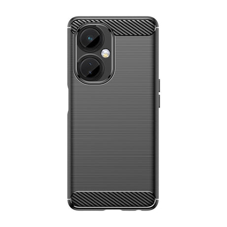 Husă silicon TPU neagră pentru OnePlus Nord CE2 Lite 5G, textură periată, vedere frontală
