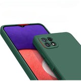 Husa protectie Flippy pentru Samsung A22 5G Liquid Silicone Verde - vivimall.ro