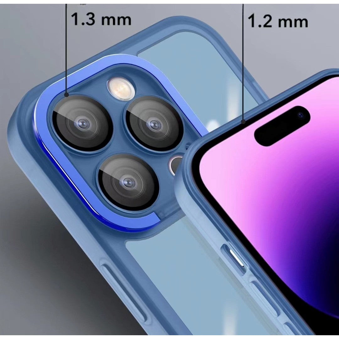 Husa protectie Flippy pentru Samsung A34 5G Electroplated cu  suport pentru camera, 1.5 mm grosime, protectie camera, Albastru - vivimall.ro