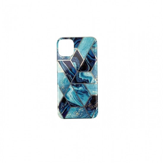 Husa protectie Flippy pentru Samsung Galaxy A02S Soft IMD TPU Marble Geometric Albastru - vivimall.ro