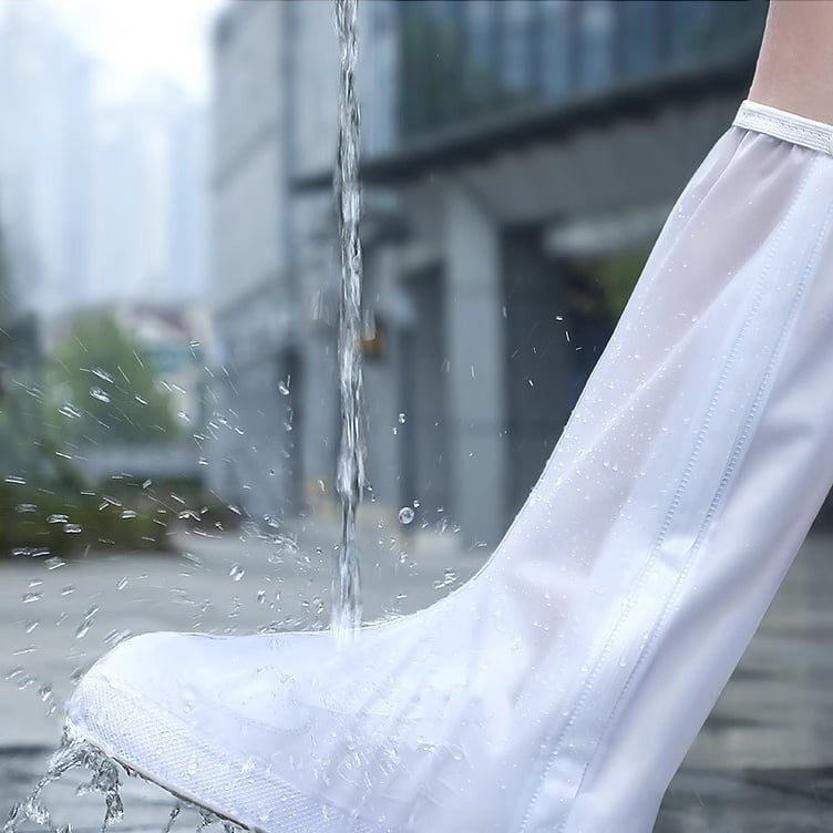 Protectie Incaltaminte pentru Ploaie si Noroi, Flippy, Impermeabila, Talpa Antiderapanta, cu Fermoar si Capsa, Inaltime 40 cm, Marime XL 40-41, Alb - vivimall.ro