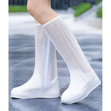 Protectie Incaltaminte pentru Ploaie si Noroi, Flippy, Impermeabila, Talpa Antiderapanta, cu Fermoar si Capsa, Inaltime 40 cm, Marime L 38-39, Alb - vivimall.ro
