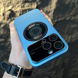 Husa protectie MagSafe Kathy Tech, Flippy, pentru Apple iPhone 12 Pro Max, Dublu Cerc, Albastru Deschis - vivimall.ro