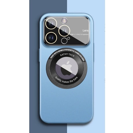 Detaliu inele magnetice duble husă Kathy Tech MagSafe albastru deschis pentru Apple iPhone 13, plastic rezistent antishock