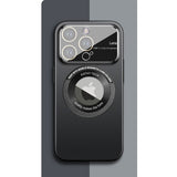 Husa protectie MagSafe Kathy Tech, Flippy, pentru Apple iPhone 14, Dublu Cerc, Negru - vivimall.ro