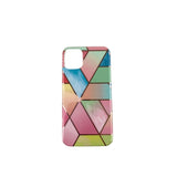 Husa protectie pentru Apple iPhone 11 Soft IMD TPU Marble Geometric Roz - vivimall.ro