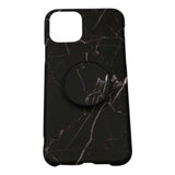 Husa protectie pentru Apple iPhone SE 2020 Soft IMD TPU Marble Negru Suport inclus - vivimall.ro