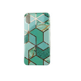 Husa protectie pentru Apple iPhone X/XS Soft IMD TPU Marble Geometric Verde - vivimall.ro