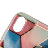 Husa protectie pentru Apple iPhone XR Soft IMD TPU Marble Geometric Roz - vivimall.ro