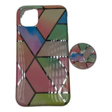 Husa protectie pentru Apple iPhone XR Soft IMD TPU Marble Geometric Roz Suport inclus - vivimall.ro