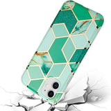Husa protectie pentru Apple iPhone XR Soft IMD TPU Marble Geometric Verde - vivimall.ro
