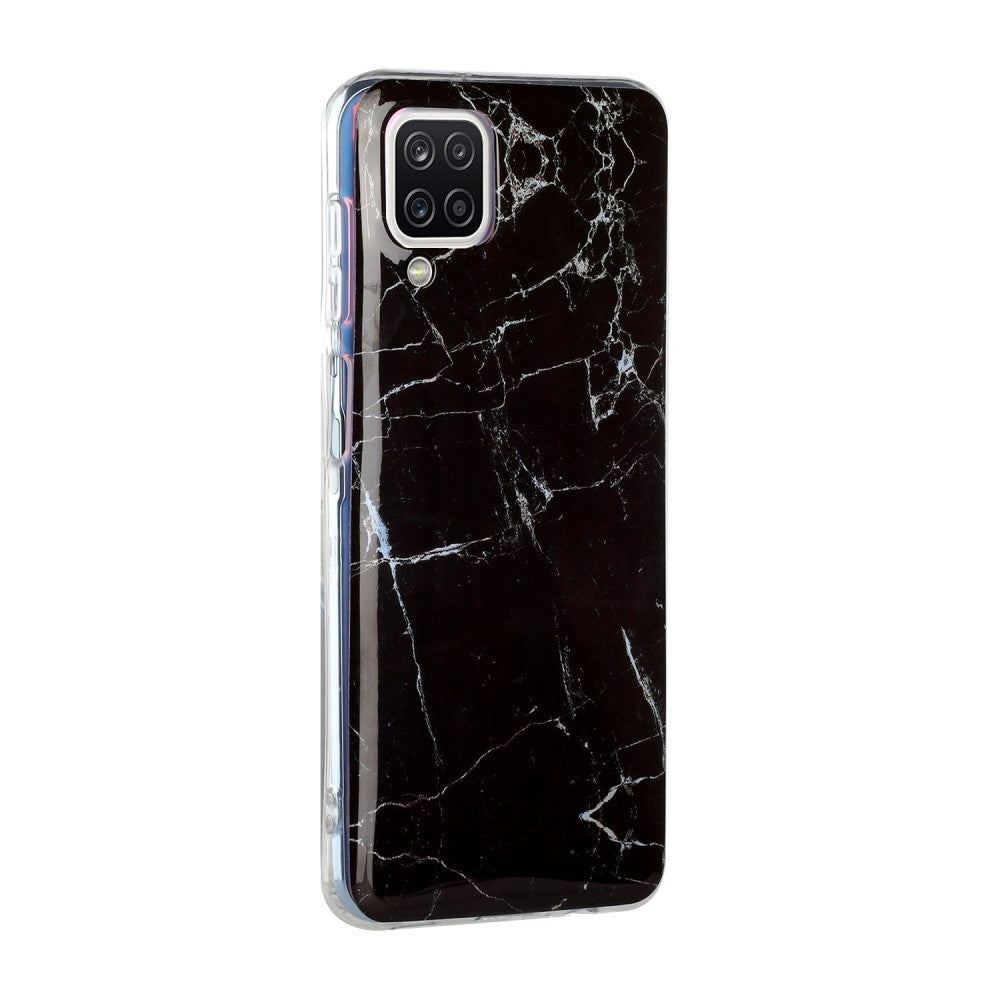 Husa protectie pentru Apple iPhone XR Soft IMD TPU Marble Negru cu Suport inclus - vivimall.ro