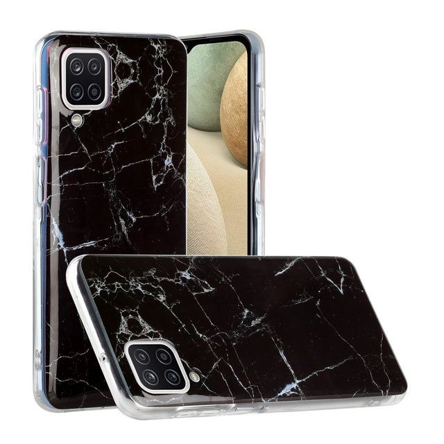 Husa protectie pentru Apple iPhone XR Soft IMD TPU Marble Negru cu Suport inclus - vivimall.ro