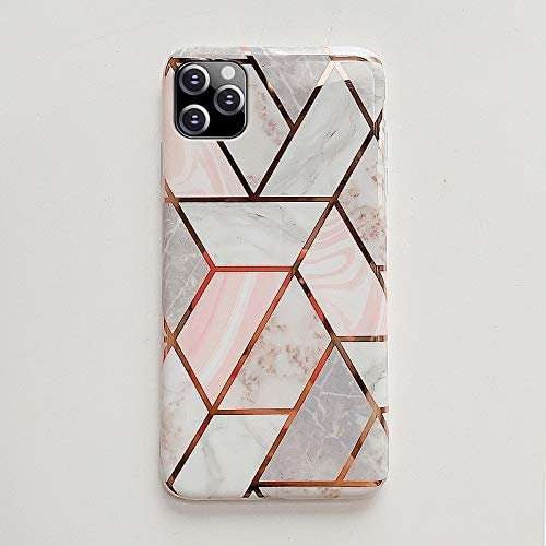 Husa protectie pentru Huawei P Smart 2020 Soft IMD TPU Marble Geometric Alb - vivimall.ro