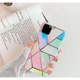 Husa protectie pentru Huawei P Smart Z Soft IMD TPU Marble Geometric Roz - vivimall.ro