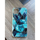 Husa protectie pentru Huawei P40 Lite Soft IMD TPU Marble Geometric Albastru - vivimall.ro