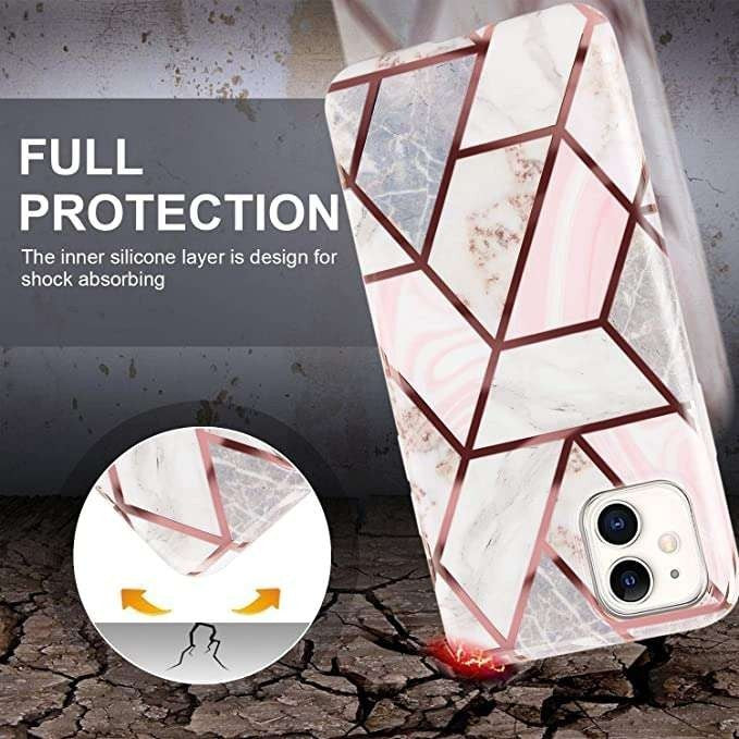 Husa protectie pentru Samsung A51 Soft IMD TPU Marble Geometric Alb - vivimall.ro