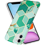 Husa protectie pentru Samsung S10 Plus Soft IMD TPU Marble Geometric Verde - vivimall.ro