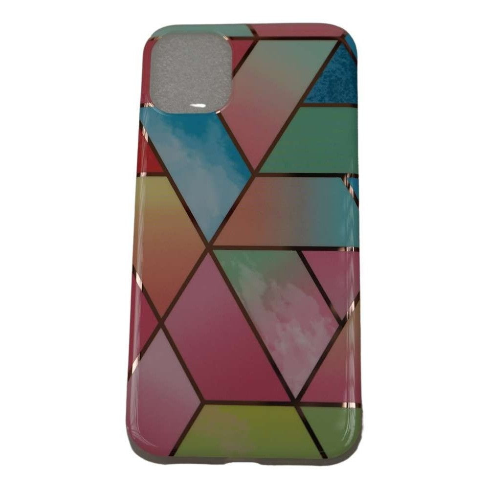 Husa protectie pentru Samsung S20 Plus Soft IMD TPU Marble Geometric Roz - vivimall.ro
