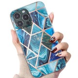 Husa protectie pentru Samsung S20 Soft IMD TPU Marble Geometric Albastru - vivimall.ro
