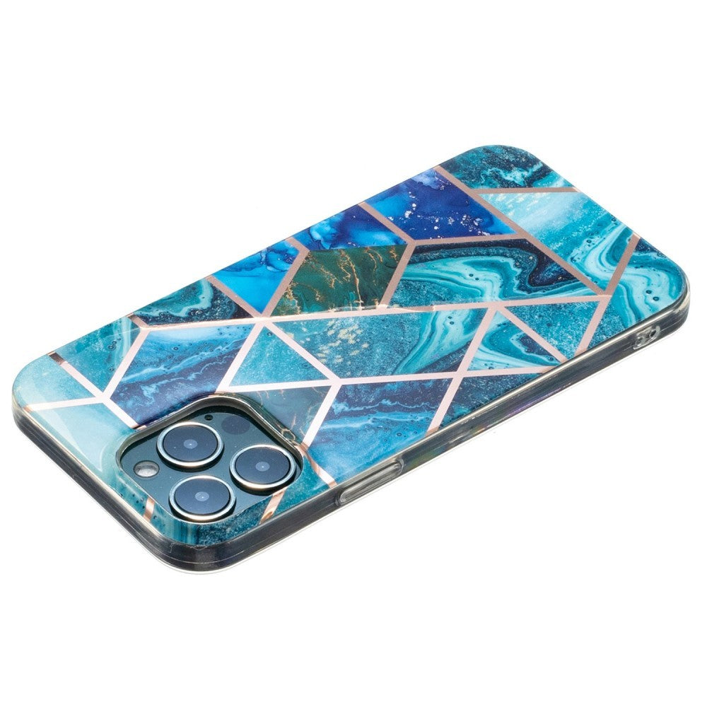 Husa protectie pentru Samsung S20 Ultra Soft IMD TPU Marble Geometric Albastru - vivimall.ro