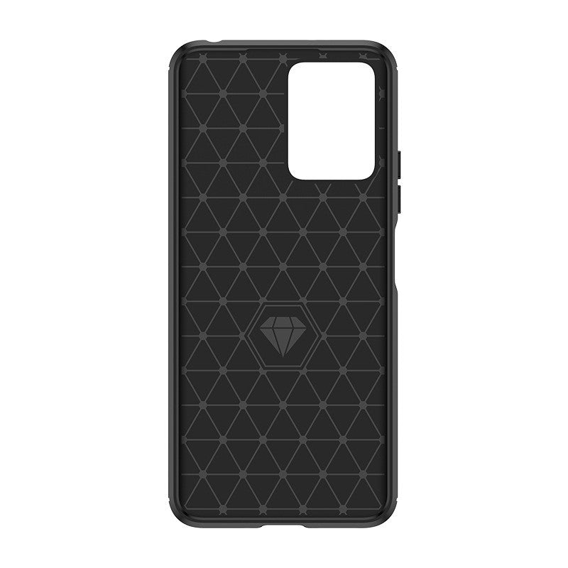 Husa Protectie pentru Xiaomi Redmi Note 12 5G, Vivimall, din Silicon TPU Moale, Textura Periat, Anti Cadere, cu Element Carbon, Negru - vivimall.ro