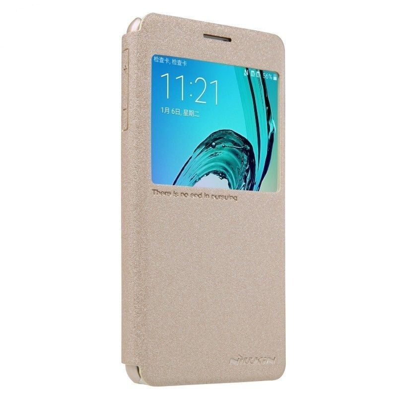 Husa Samsung Galaxy A3 2016 Nillkin Sparkle Flip Auriu - vivimall.ro