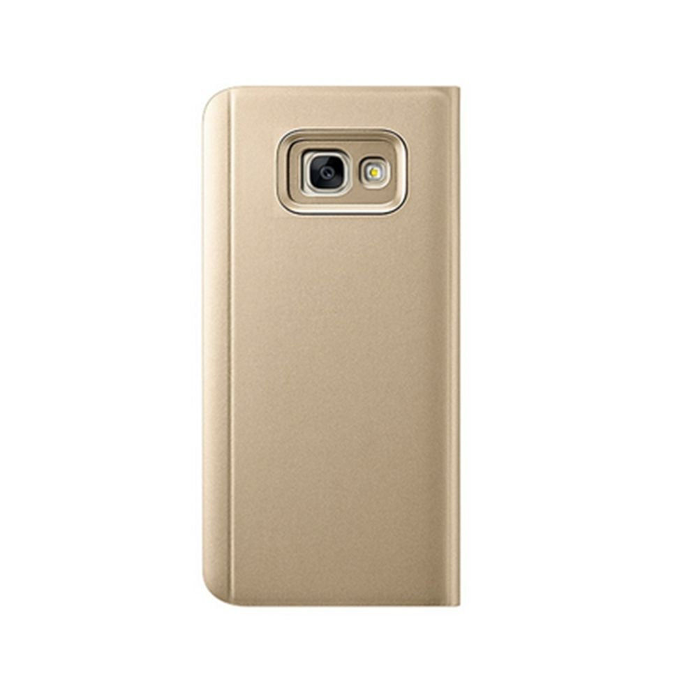 Husa Samsung Galaxy A3 2017 Flip Cover Oglinda Auriu - vivimall.ro