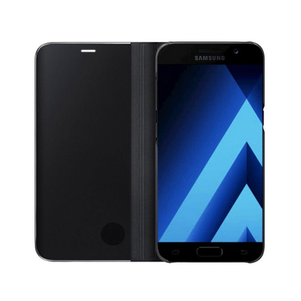 Husa Samsung Galaxy A3 2017 Flip Cover Oglinda Negru - vivimall.ro