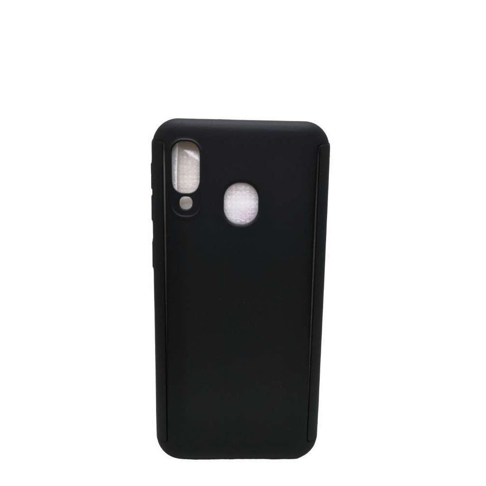 Husa de Protectie, Flippy, pentru Samsung Galaxy A40, cu Acoperire Completa 360, cu Folie de Protectie, Plastic, Negru - vivimall.ro