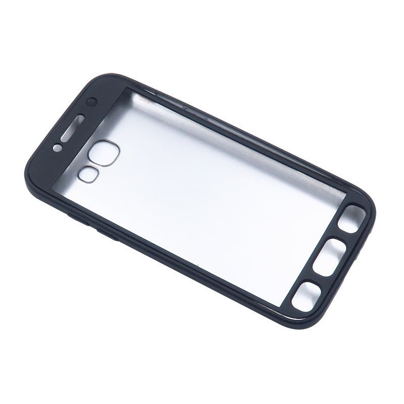 Husa Samsung Galaxy A7 2017 Full Silicone 360 Negru + Folie de protectie - vivimall.ro