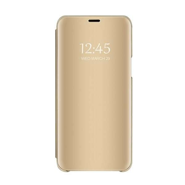 Husa Samsung Galaxy A7 2018 Flip Cover Oglinda Auriu - vivimall.ro