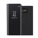 Husa Samsung Galaxy A8 2018 Flip Cover Oglinda Negru - vivimall.ro
