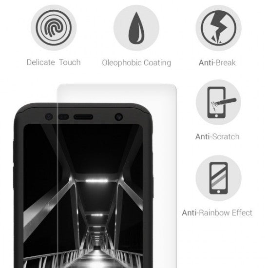 Husa Samsung Galaxy J4 Plus 2018 Full Cover 360 Negru + Folie de protectie - vivimall.ro