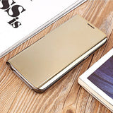 Husa Samsung Galaxy S7 Edge Flip Cover Oglinda Auriu - vivimall.ro