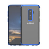 Husa Samsung Galaxy S9 Plus Transparent cu Margini Albastre - vivimall.ro