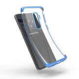 Husa Samsung Galaxy S9 Plus Transparent cu Margini Albastre - vivimall.ro