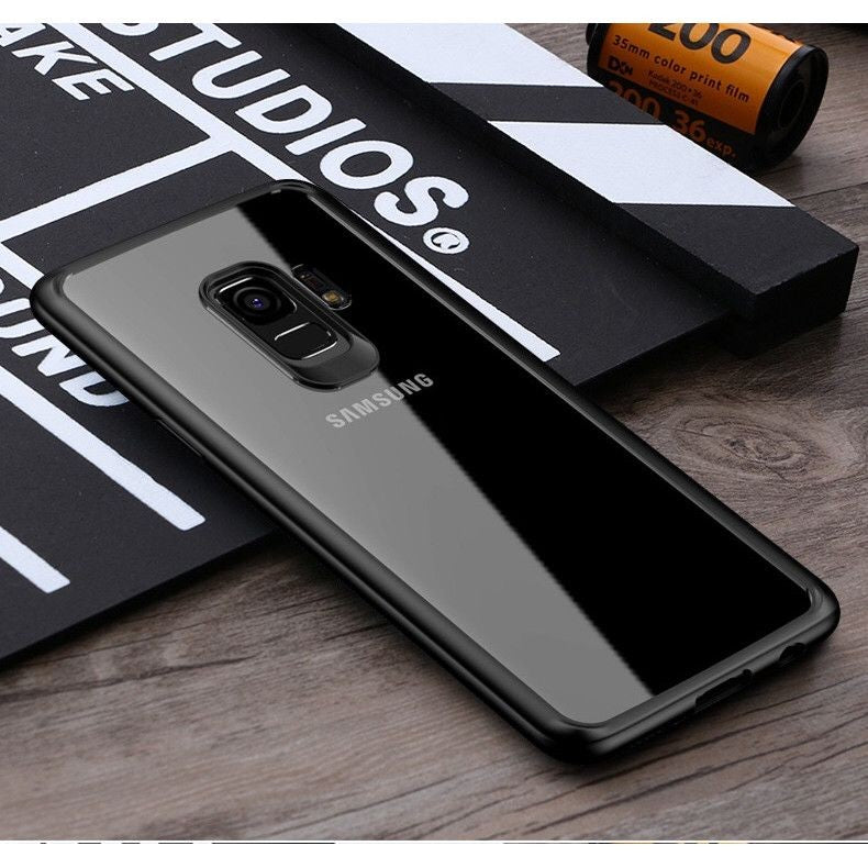 Husa Samsung Galaxy S9 Tpu Transparent cu margini colorate negru - vivimall.ro