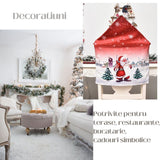 Husa pentru scaun Vivimall, tematica Craciun, material textil/poliester, 61 x 47 cm, rosu - vivimall.ro