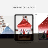 Husa pentru scaun Vivimall, tematica Craciun, material textil/poliester, 61 x 47 cm, rosu - vivimall.ro