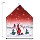 Husa pentru scaun Vivimall, tematica Craciun, material textil/poliester, 61 x 47 cm, rosu - vivimall.ro