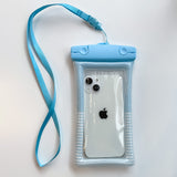 Husa subacvatica Cushion Waterproof Flippy, Snowproof, Universala, Dungata, cu Snur, pentru telefon sau documente, Bleu - vivimall.ro