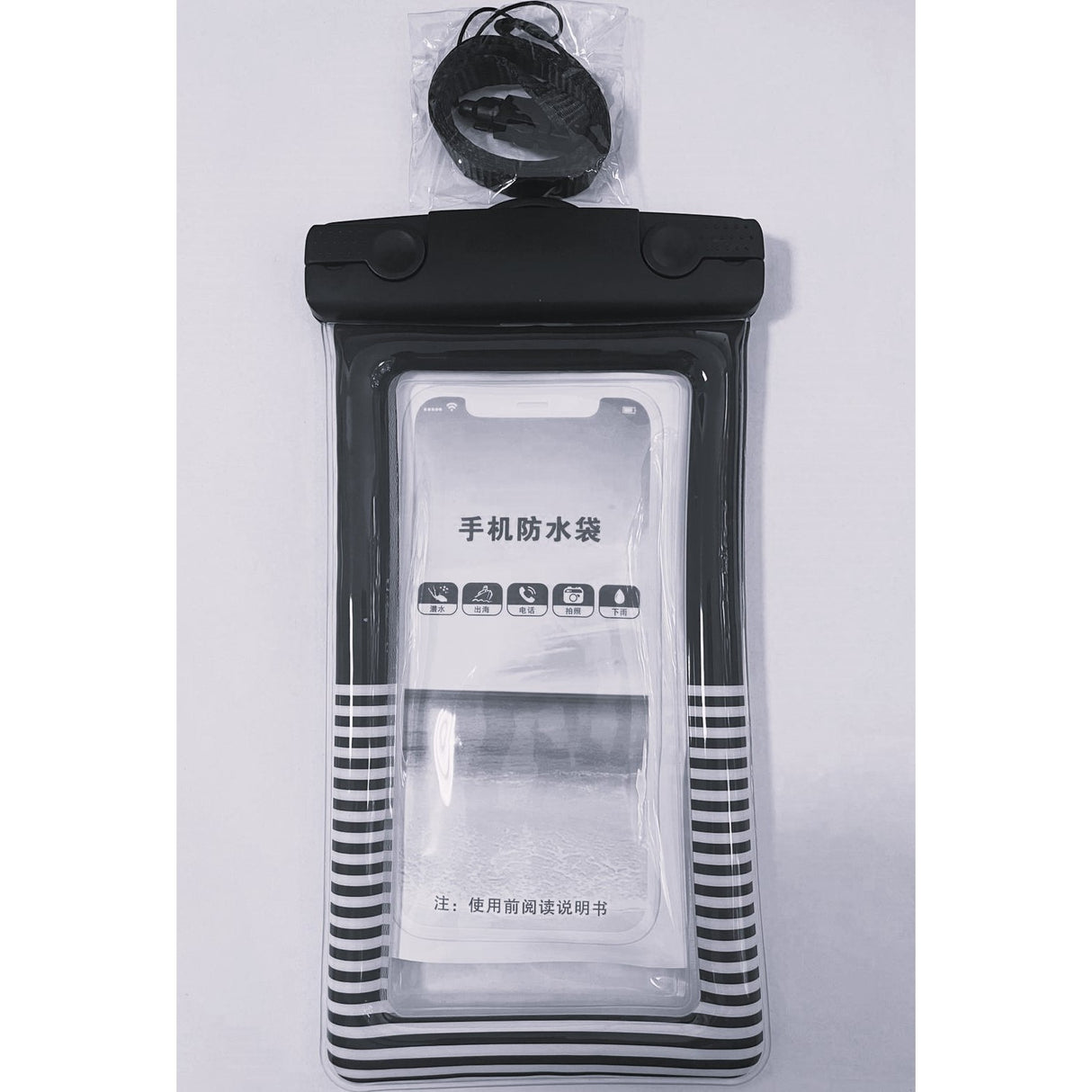 Husa subacvatica Cushion Waterproof Flippy, Snowproof, Universala, Dungata, cu Snur, pentru telefon sau documente, Negru - vivimall.ro