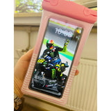 Husa subacvatica Cushion Waterproof Flippy, Snowproof, Universala, Dungata, cu Snur, pentru telefon sau documente, Roz - vivimall.ro