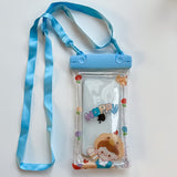 Husa subacvatica Fruity Waterproof Flippy, Snowproof, Universala, Impermeabila, cu Snur, pentru telefon sau documente, Happy Boy, Bleu - vivimall.ro