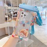 Husa subacvatica Fruity Waterproof Flippy, Snowproof, Universala, Impermeabila, cu Snur, pentru telefon sau documente, Happy Boy, Bleu - vivimall.ro