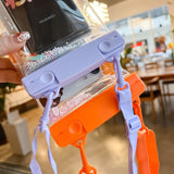 Husa subacvatica Fruity Waterproof Flippy, Snowproof, Universala, Impermeabila, cu Snur, pentru telefon sau documente, Lucky Girl, Mov - vivimall.ro