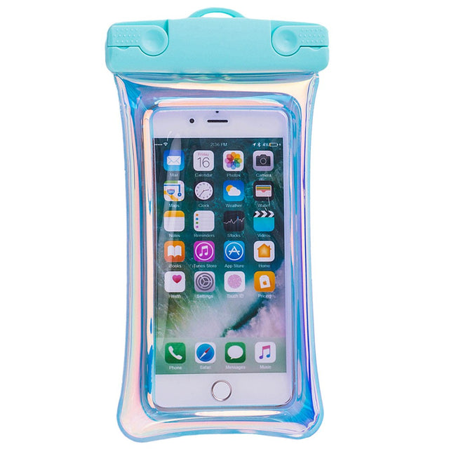 Husa subacvatica Holografica Waterproof Flippy, Snowproof, Universala, Impermeabila, cu Snur, pentru telefon sau documente, Bleu - vivimall.ro